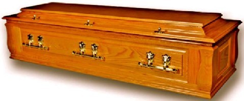 Solid Oak Traditional Casket