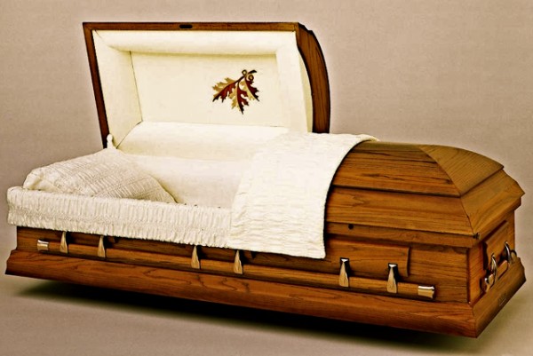 Solid Oak American Casket