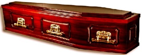 Mahogany Veneered Paulownia Timber Coffin