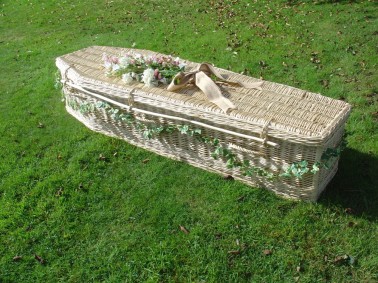 Photo of a willow coffin