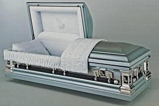 The Batesville Blue Mist Casket Stainless Steel American Casket