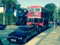 Vintage bus funeral